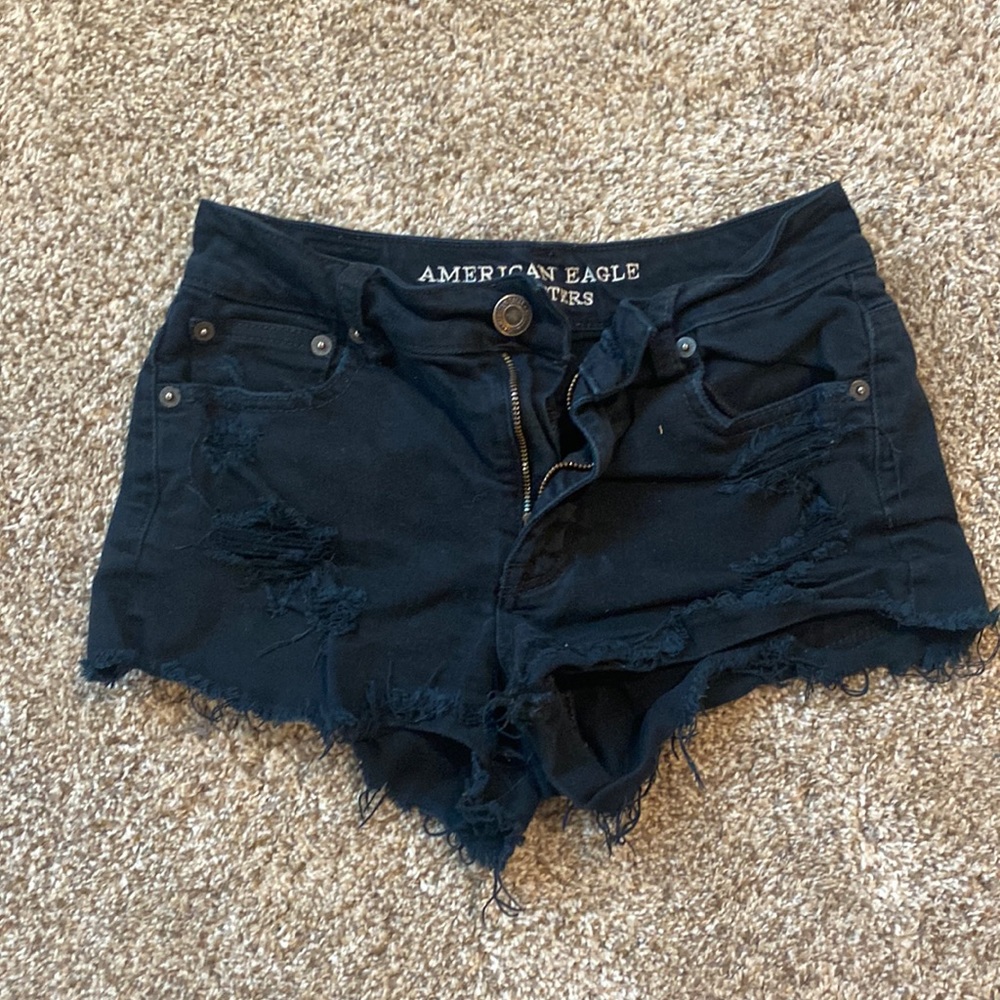 American eagle black jeab shorts